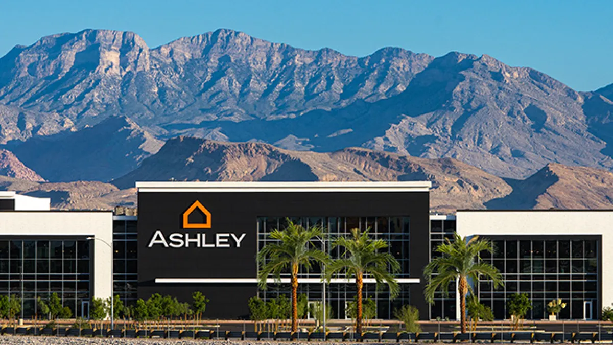 Outside the Ashley store in Las Vegas.