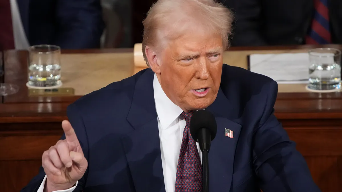 President Donald Trump addresses a joint session of Congress on March 4, 2025, in Washington, D.C.