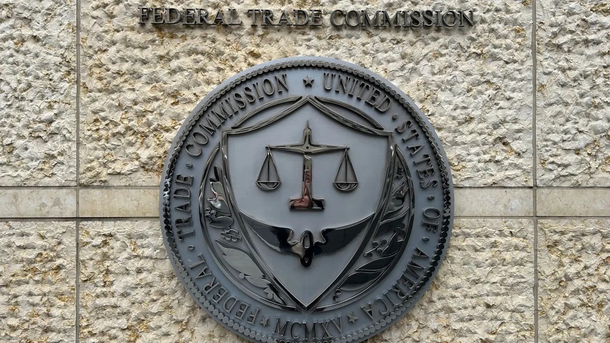 The Federal Trade Commission emblem on the Constitution Center in Washington, D.C.