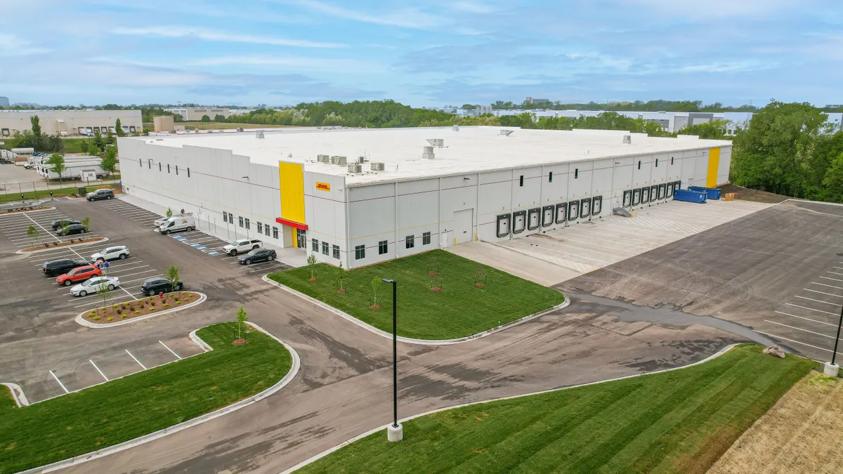 An aerial view of DHL eCommerce Solutions' facility in Kansas City, Missouri.